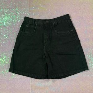 Honors Black Denim High-Waisted Mom Shorts ★彡